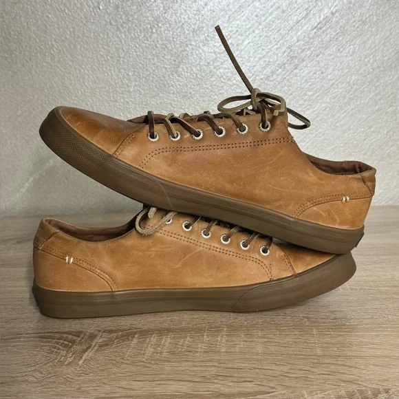 Sperry Striper II LTT Cognac Leather Low Top Sneakers Sahara Men 10 Oxford Shoes - Picture 5 of 12